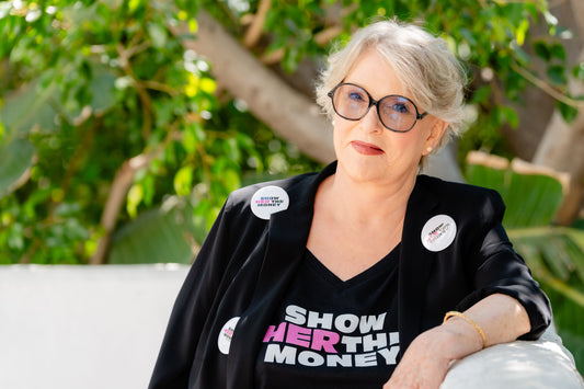 Sharon Gless with Show Her The Money Pin